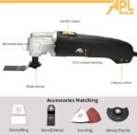 APLMAN Multiferramenta oscilante, 3,5 Amp 22000 OPM com ângulo de oscilação de 4,5°, velocidades variáveis e 13 acessórios - Imagem 2