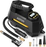 AstroAI Compressor de ar portátil 220B 12V para carro, inflador de pneus de carro, inflador de pneus de carro com tela LCD, luz LED, manômetro e cabo 3M para motocicleta, bicicleta, bola, carro e etc.