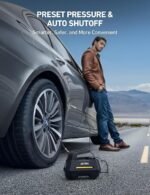 AstroAI Compressor de ar portátil 220B 12V para carro, inflador de pneus de carro, inflador de pneus de carro com tela LCD, luz LED, manômetro e cabo 3M para motocicleta, bicicleta, bola, carro e etc. - Imagem 3