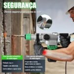 Eletropneumático Martelo Perfurador Rotativo Rompedor (1600W）Com Controle de Vibração, Inclui Graxa, Talhadeira Ponteira Brocas, com Estojo (110) - Imagem 3