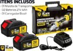 Esmerilhadeira Lixadeira Angular Sem Fio Com 2 Baterias 4000mah 21v 4.1/2 125mm 110/220v The Black Tools - Imagem 3