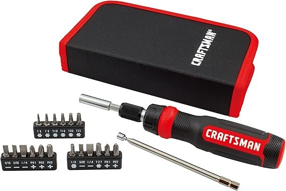 Kit de chave de fenda CRAFTSMAN CMHT68001, pontas de vários tamanhos, 26 peças Kit de chave de fenda CRAFTSMAN CMHT68001, pontas de vários tamanhos, 26 peças - Imagem 1