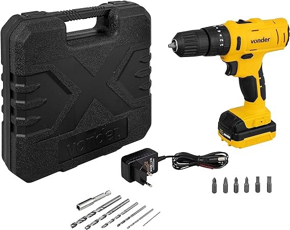 Parafusadeira Furadeira Com Impacto A Bateria, 12 V, Fonte Bivolt Automática, Pfv 120i Vonder. Parafusadeira/Furadeira Com Impacto A Bateria, 12 V, Fonte Bivolt Automática, Pfv 120i Vonder. - Imagem 1