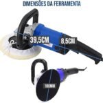 Politriz Lixadeira Multifunções Automotiva 7 1400W 180mm 3000RPMPolidor Máquina de Polir Elétrica Profissional Rotativa Máquina de Polimento Automotivo Oficina (110, Volts) - Imagem 3