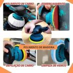 Politriz Lixadeira Portátil Sem Fio para polir carro Multifuncional Elétrica 12v Polimento Automotivo - Imagem 3