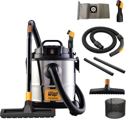 WAP Aspirador de Pó e Água Barril GTW INOX 20, Compacto, 20 Litros, com Filtro Lavável, 160mbar 1600W 220V